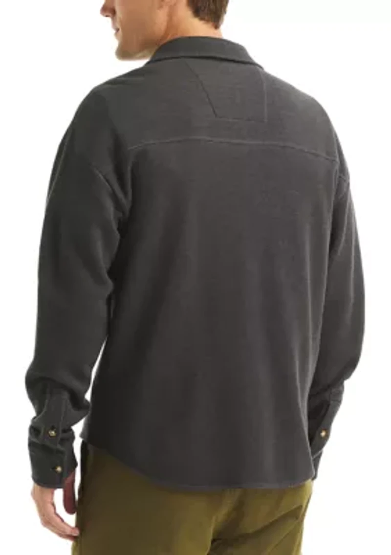 Men's Piqué Double Knit Button-Front Shirt