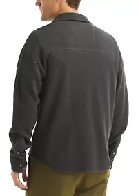 Men's Piqué Double Knit Button-Front Shirt