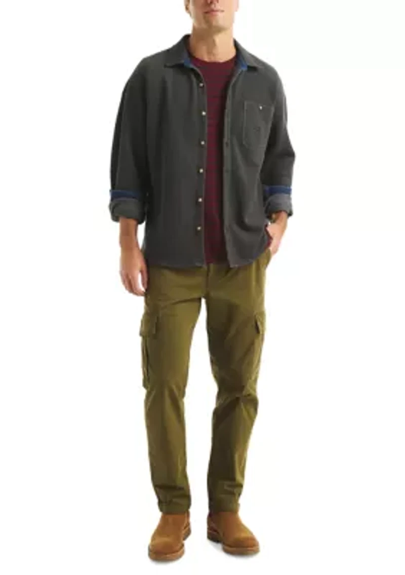 Men's Piqué Double Knit Button-Front Shirt