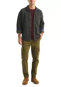 Men's Piqué Double Knit Button-Front Shirt