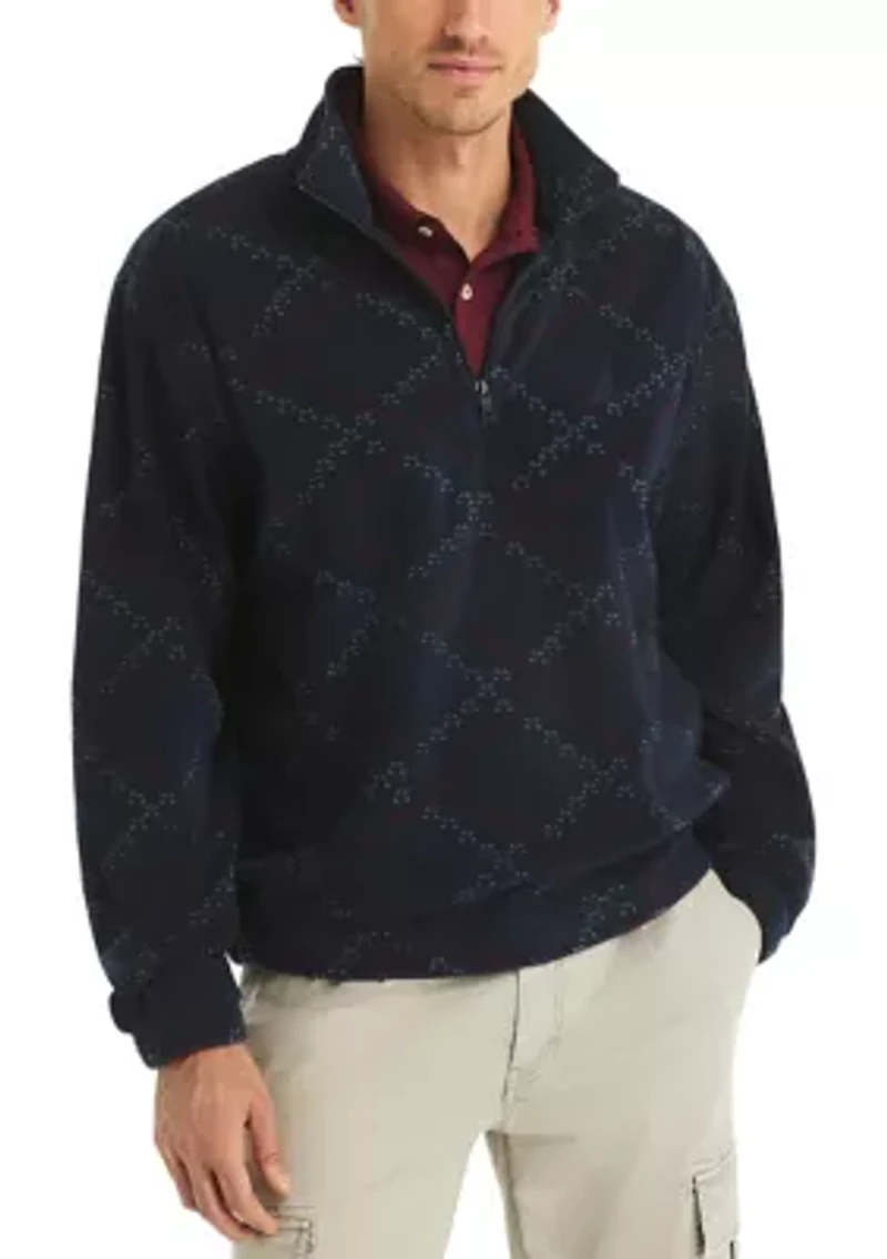 Men's Printed Nautex Half-Zip Mock Neck Jacket