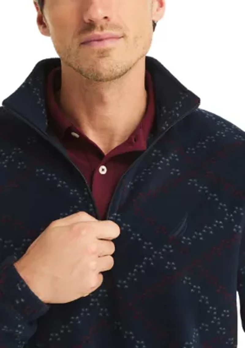 Men's Printed Nautex Half-Zip Mock Neck Jacket