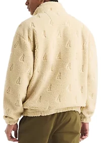 Men's Boat Sherpa Half-Zip Mock Neck Henley Sweater