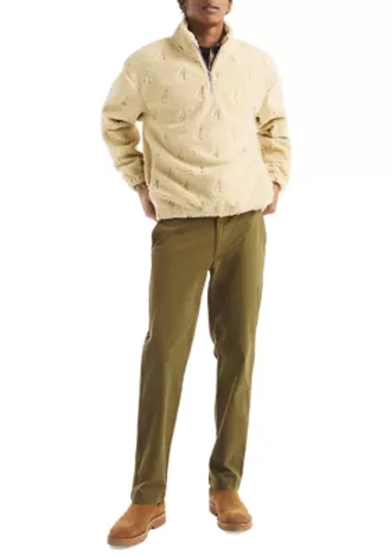 Men's Boat Sherpa Half-Zip Mock Neck Henley Sweater