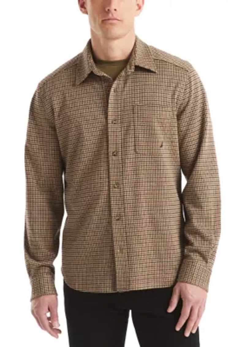 Men's Button Down Houndstooth Knit Shirt