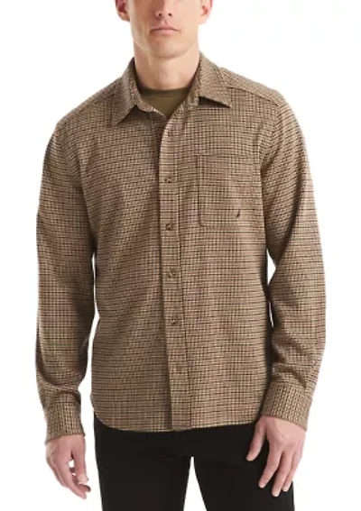 Men's Button Down Houndstooth Knit Shirt