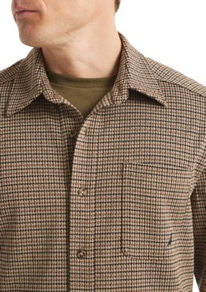 Men's Button Down Houndstooth Knit Shirt