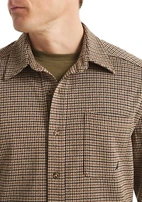 Men's Button Down Houndstooth Knit Shirt