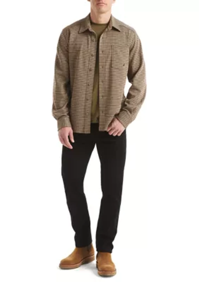 Men's Button Down Houndstooth Knit Shirt