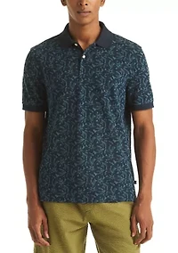 Men's Short Sleeve Floral Deck Polo