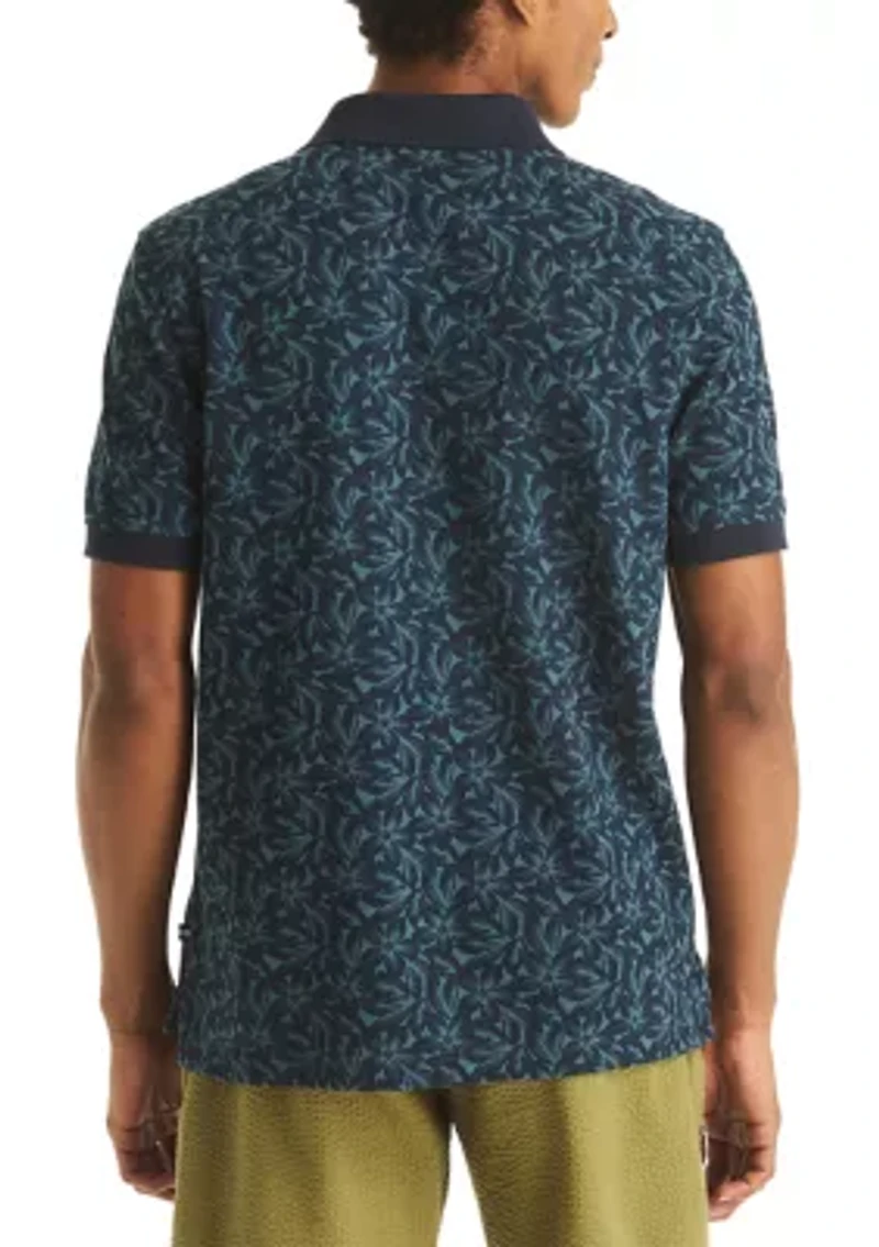 Men's Short Sleeve Floral Deck Polo
