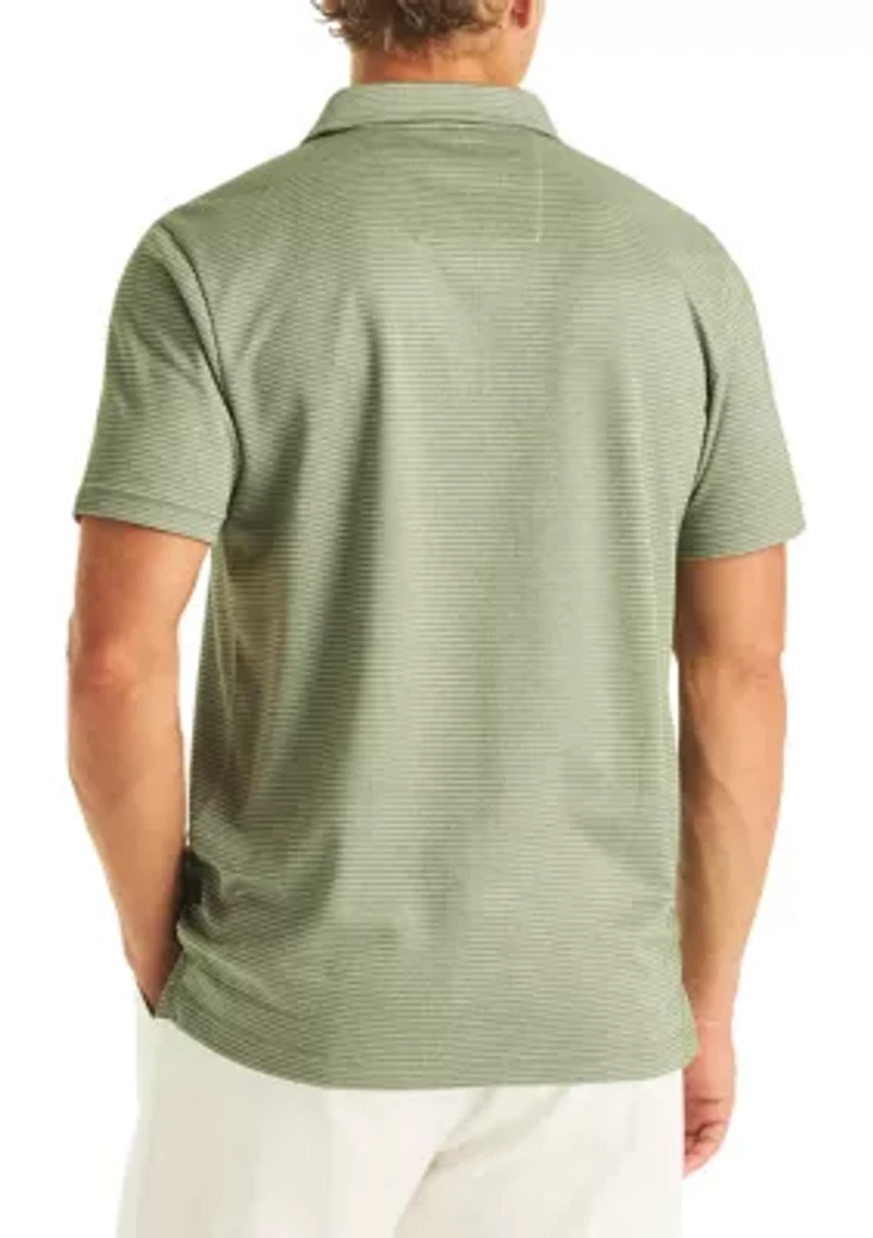 Men's Short Sleeve Striped Golf Polo Shirt
