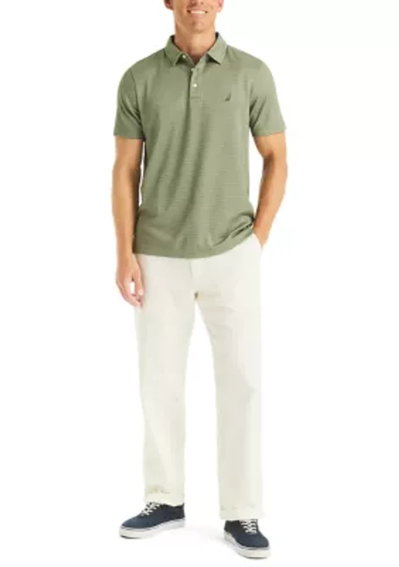 Men's Short Sleeve Striped Golf Polo Shirt