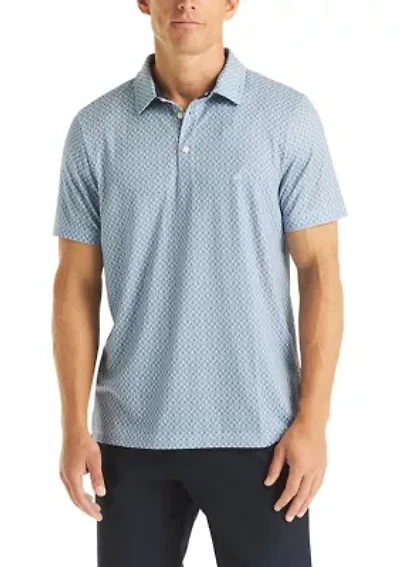 Men's Short Sleeve Printed Crab Geo Golf Polo Shirt