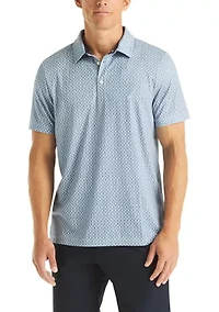 Men's Short Sleeve Printed Crab Geo Golf Polo Shirt