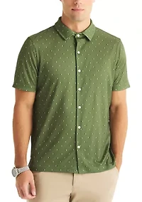 Men's Short Sleeve Printed Geo Print Golf Polo Shirt