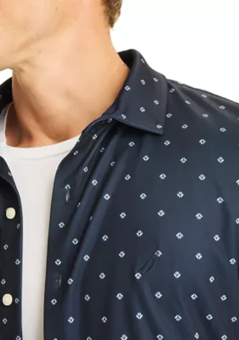 Men's Short Sleeve Printed Geo Print Golf Polo Shirt