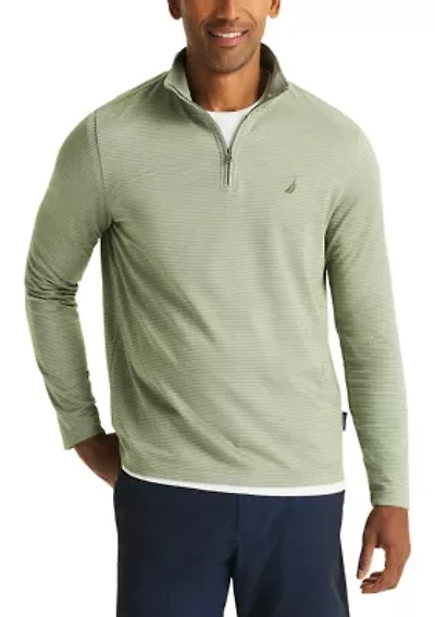 Men's Striped Golf Quarter Zip Pullover