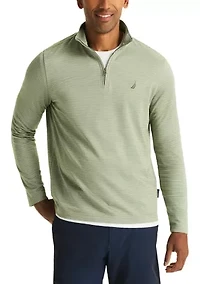 Men's Striped Golf Quarter Zip Pullover