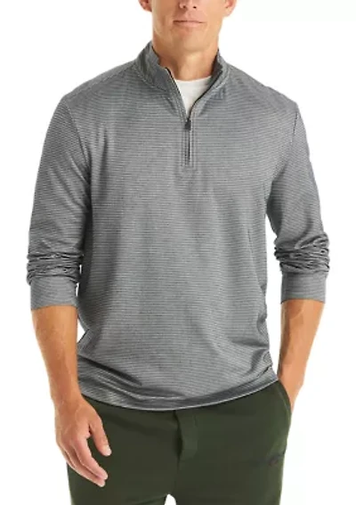 Men's Striped Golf Quarter Zip Pullover