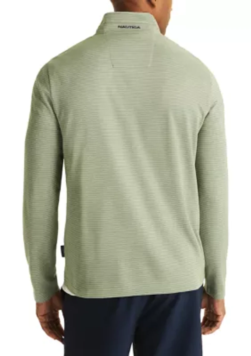 Men's Striped Golf Quarter Zip Pullover
