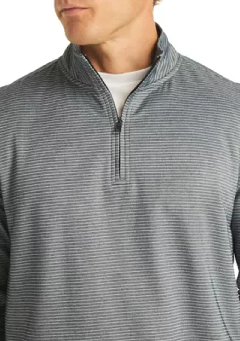 Men's Striped Golf Quarter Zip Pullover