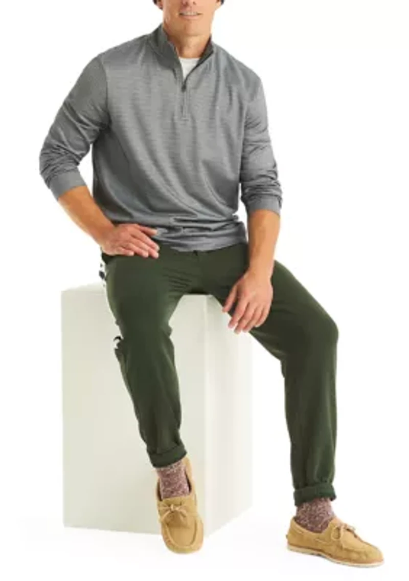 Men's Striped Golf Quarter Zip Pullover