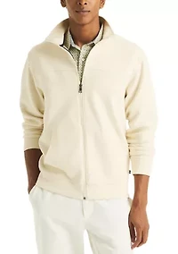 Men's Twill Full Zip Mock Neck Jacket