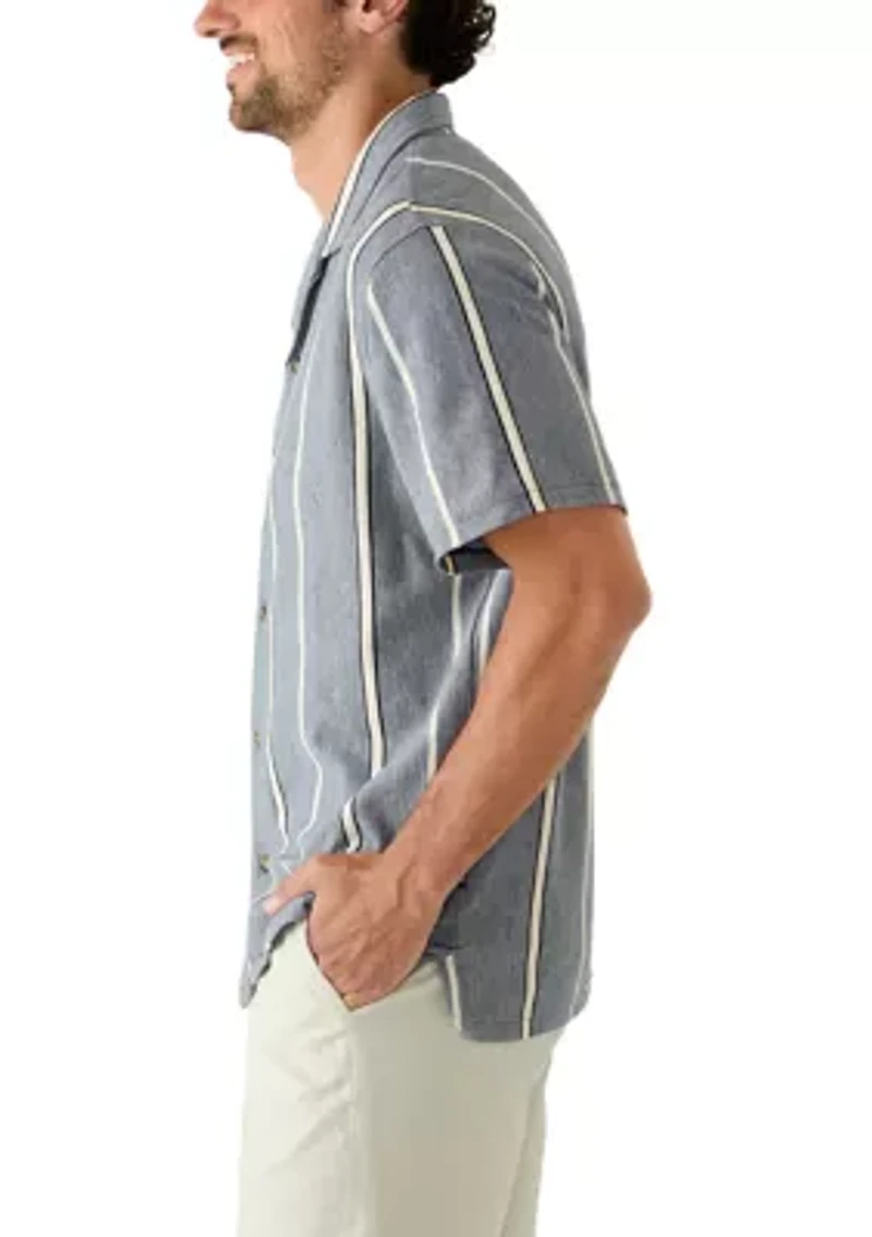 Men's Vertical Striped Polo Shirt