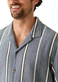 Men's Vertical Striped Polo Shirt