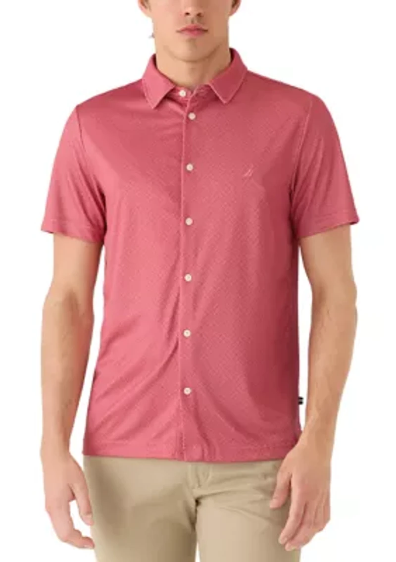 Men's Performance Diamond Geo Button Up Polo