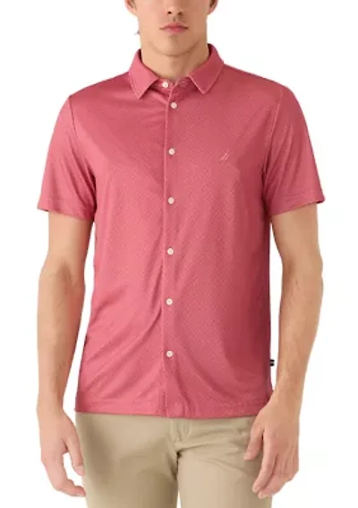 Men's Performance Diamond Geo Button Up Polo