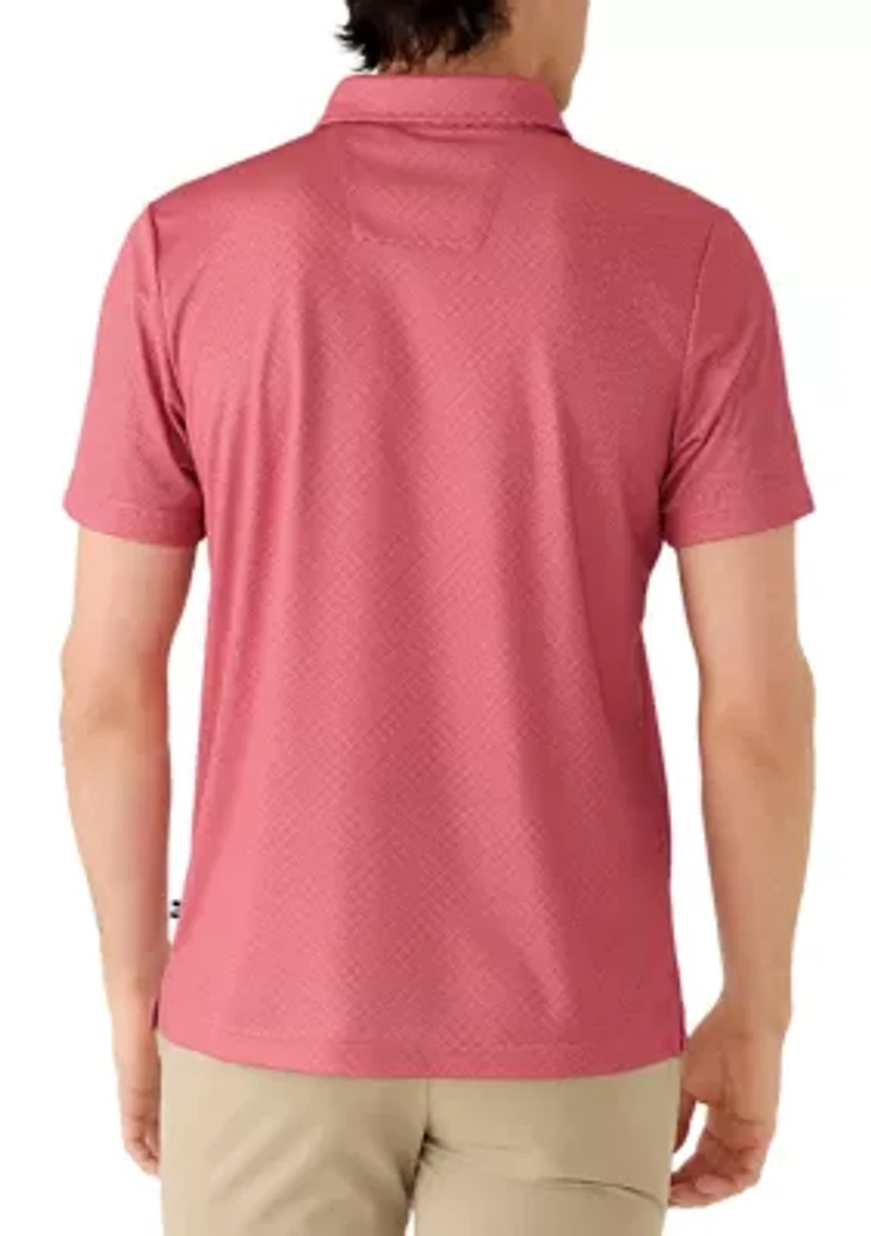 Men's Performance Diamond Geo Button Up Polo