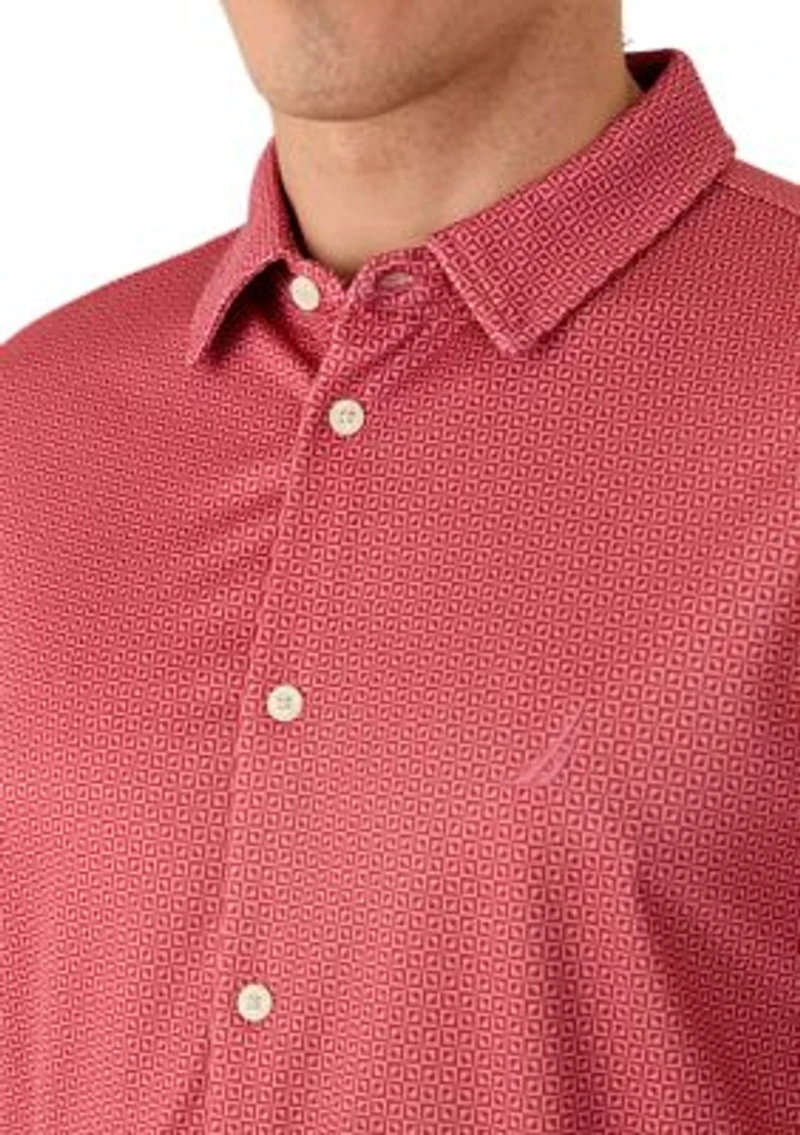 Men's Performance Diamond Geo Button Up Polo