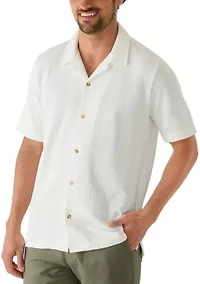 Men's Vertical Striped Texture Polo Shirt