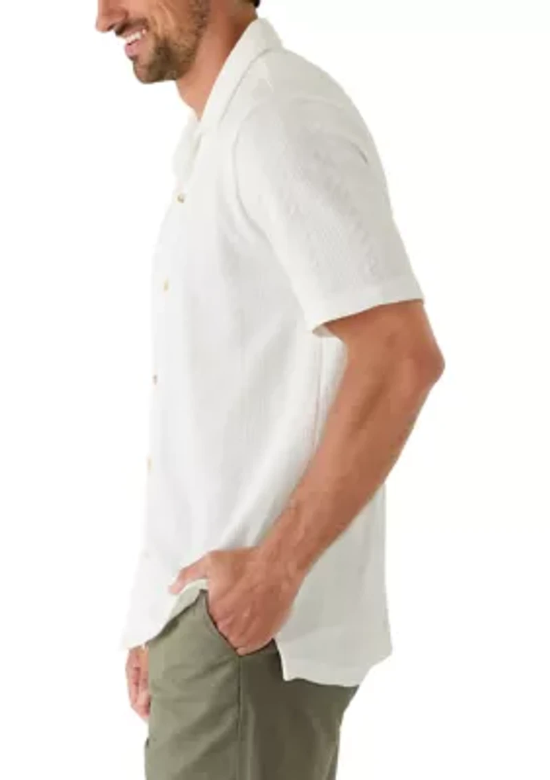 Men's Vertical Striped Texture Polo Shirt