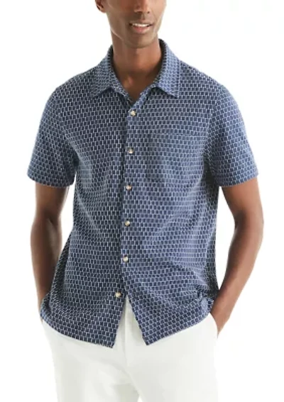 Men's Short Sleeve Brick Button Down Shirt