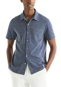 Men's Short Sleeve Brick Button Down Shirt