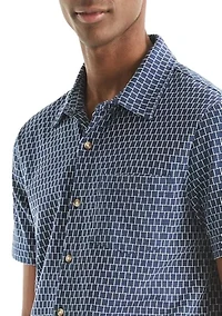 Men's Short Sleeve Brick Button Down Shirt