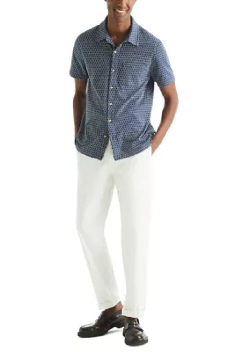 Men's Short Sleeve Brick Button Down Shirt