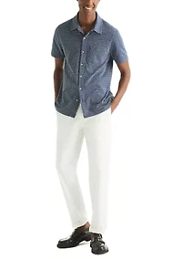 Men's Short Sleeve Brick Button Down Shirt