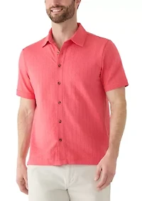 Men's Seersucker Knit Button Front Shirt