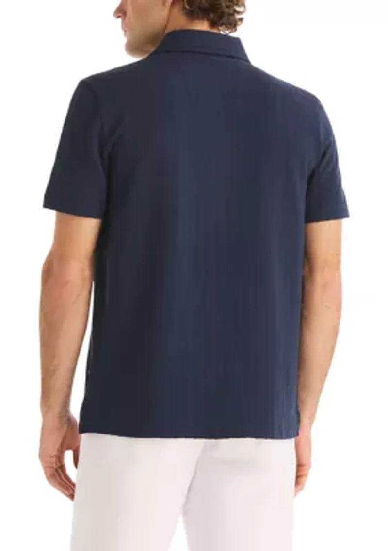 Men's Seersucker Knit Button Front Shirt