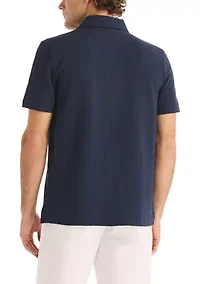 Men's Seersucker Knit Button Front Shirt