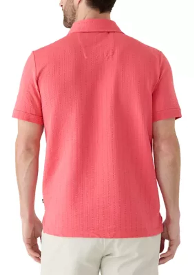 Men's Seersucker Knit Button Front Shirt