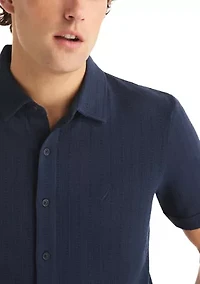 Men's Seersucker Knit Button Front Shirt