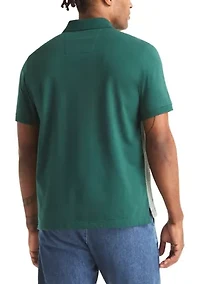 Men's Short Sleeve Jacquard Jersey Zip Polo Shirt
