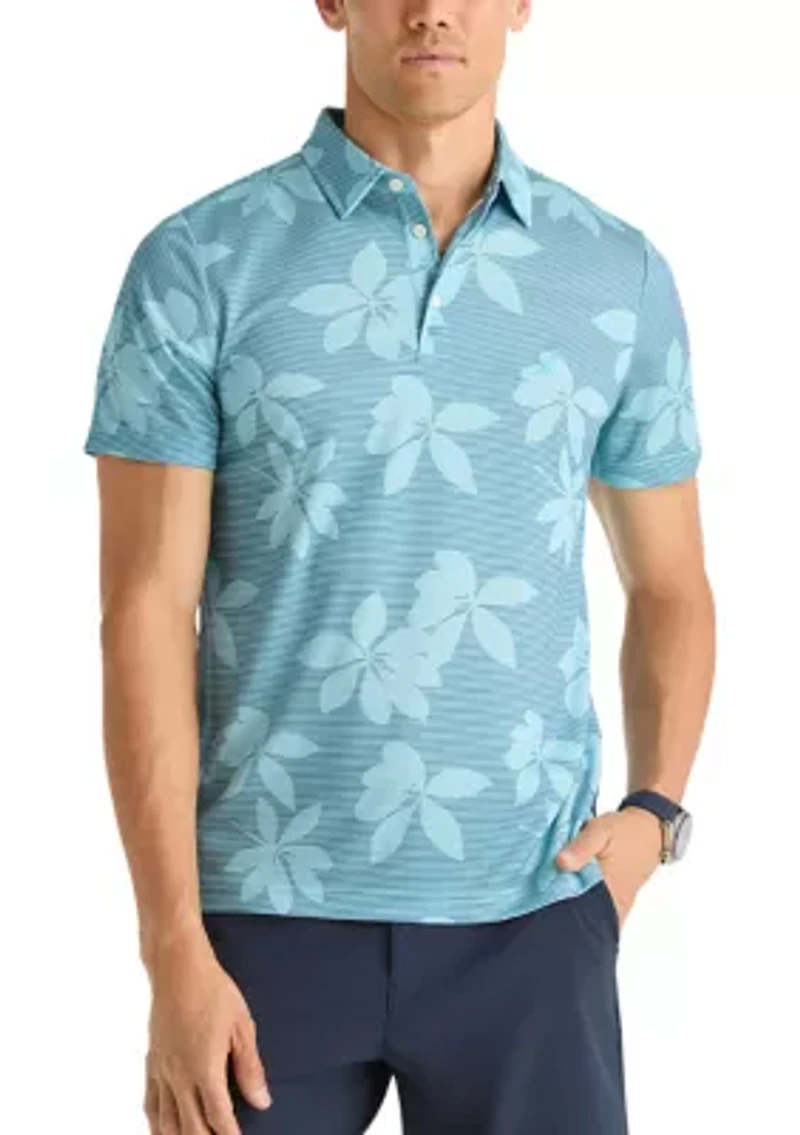 Men's Floral Striped Polo Shirt