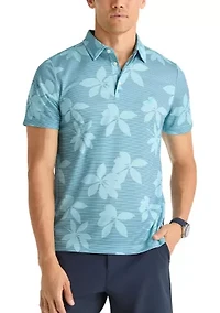 Men's Floral Striped Polo Shirt