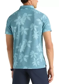 Men's Floral Striped Polo Shirt